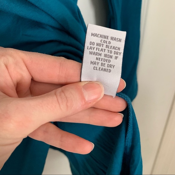 Soft Surroundings Blue Sharkbite Hem Long Sleeve Top - Picture 6 of 7